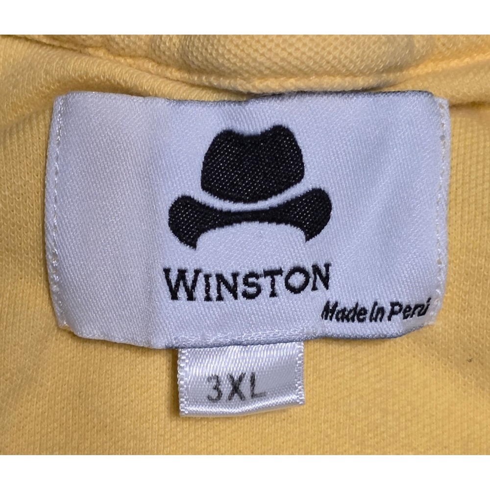 Winston Men's 3XL Yellow Polo Shirt Short Sleeve Cotton Golf Casual Big Tall - Picture 2 of 3